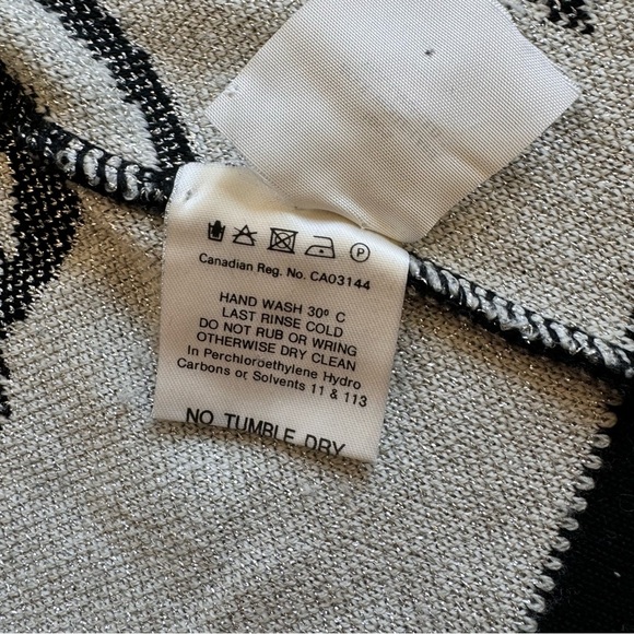 Vintage JAEGER Wool Cardigan Sweater Jacket Black | Silver Metallic Size S - Picture 12 of 13